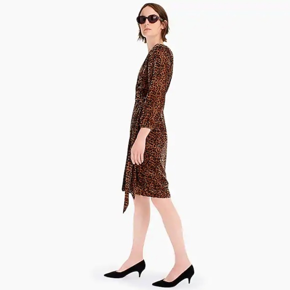 🌺Wrap Dress in drapey velvet Blush Leopard🌺 - Picture 5 of 6